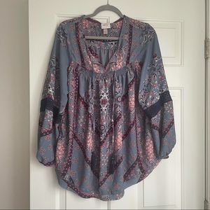 Knox Rose Boho Peasant Blouse